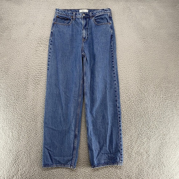 Abercrombie & Fitch Denim - Abercrombie & Fitch Loose High Rise Jeans‎ Womens 30 Blue Straight Relaxed Denim